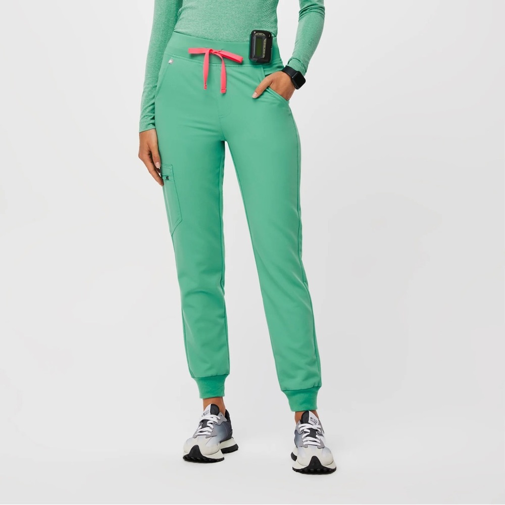 Figs Zamora High Waisted Jogger Scrub Pants Surgical Green